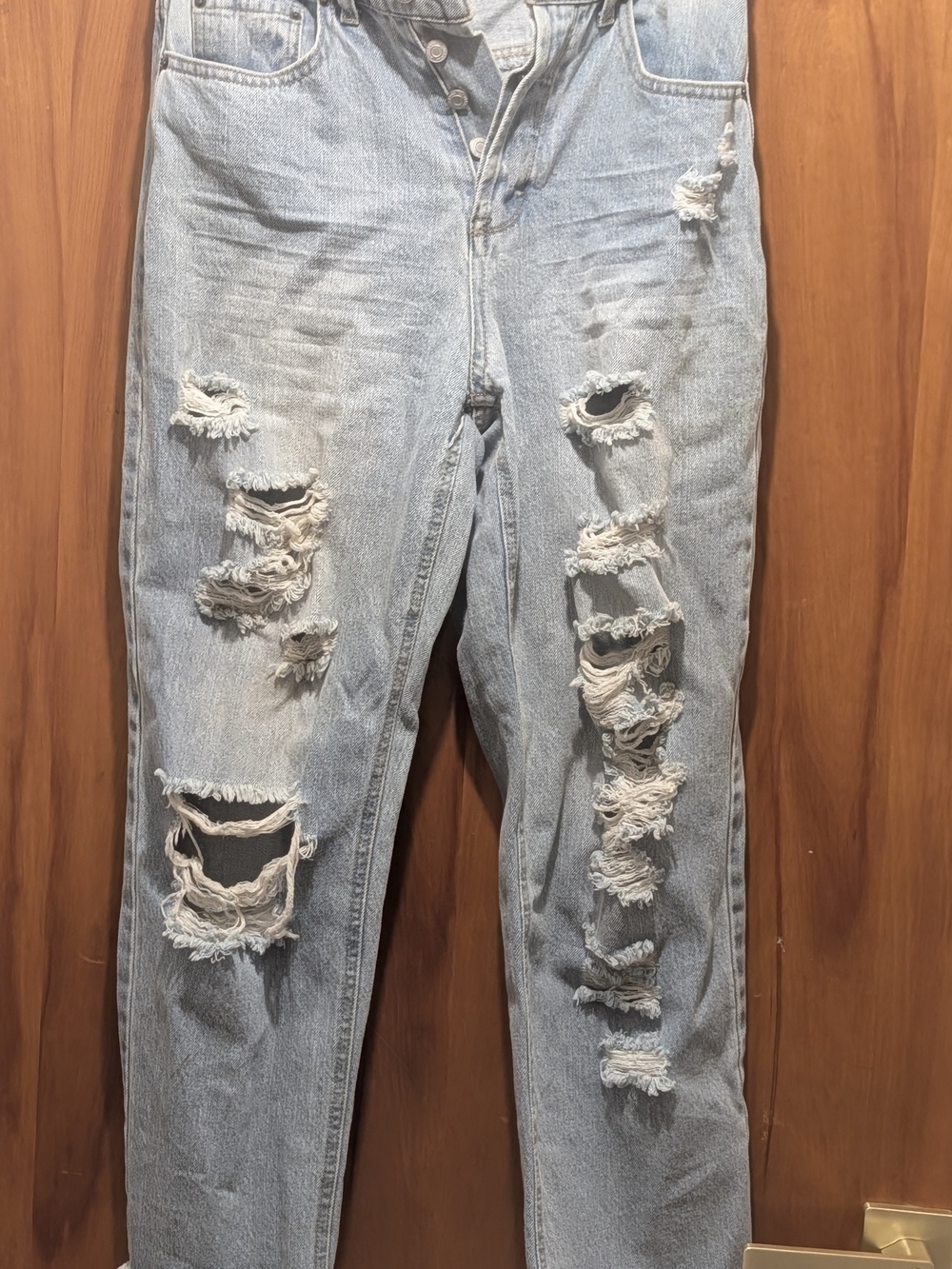 Vanilla Star Light Blue Distressed Boyfriend Jeans